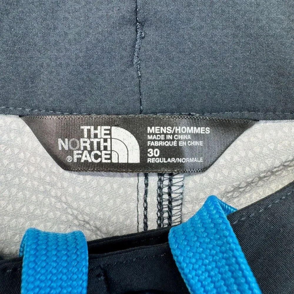 The North Face Shorts Men's 30 Blue Hybrid Striped Hidden Drawstring Lightweight